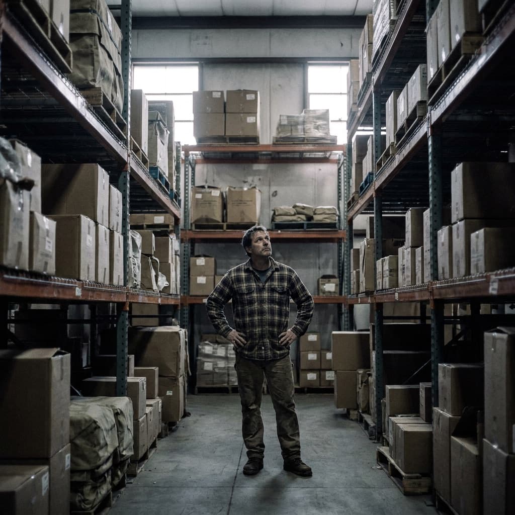 Shelves of unsold American-made inventory