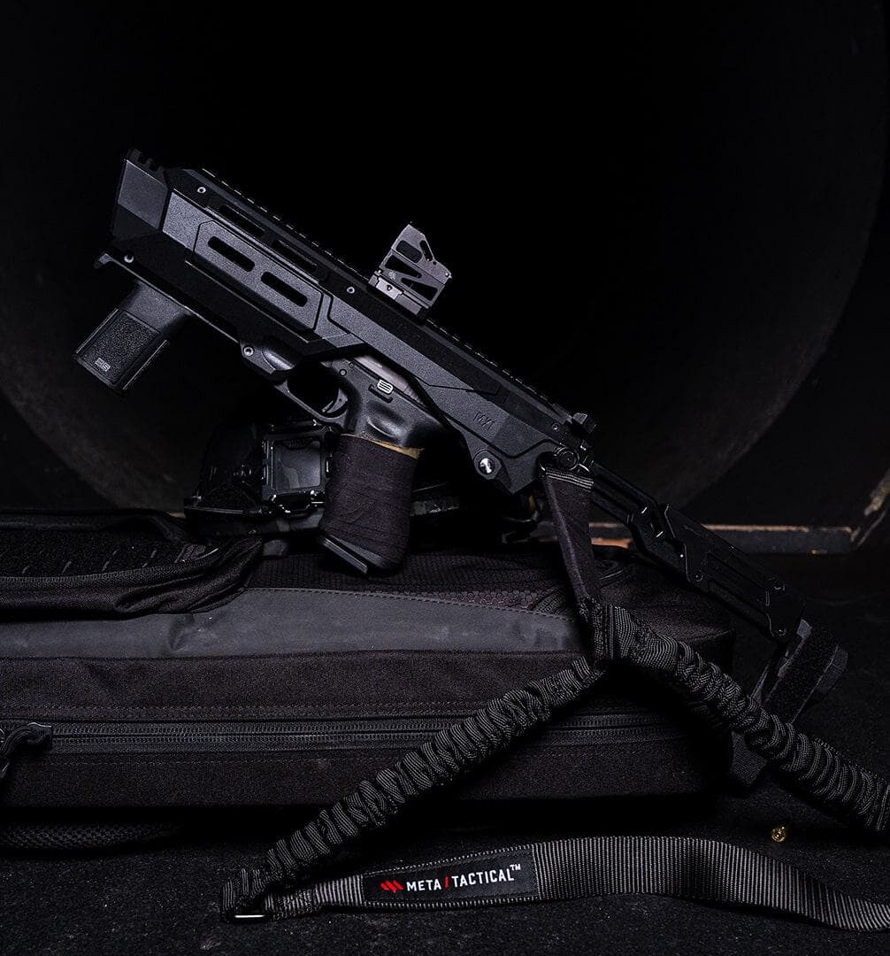 Meta Tactical MX-1 built out with a red dot, light and sling