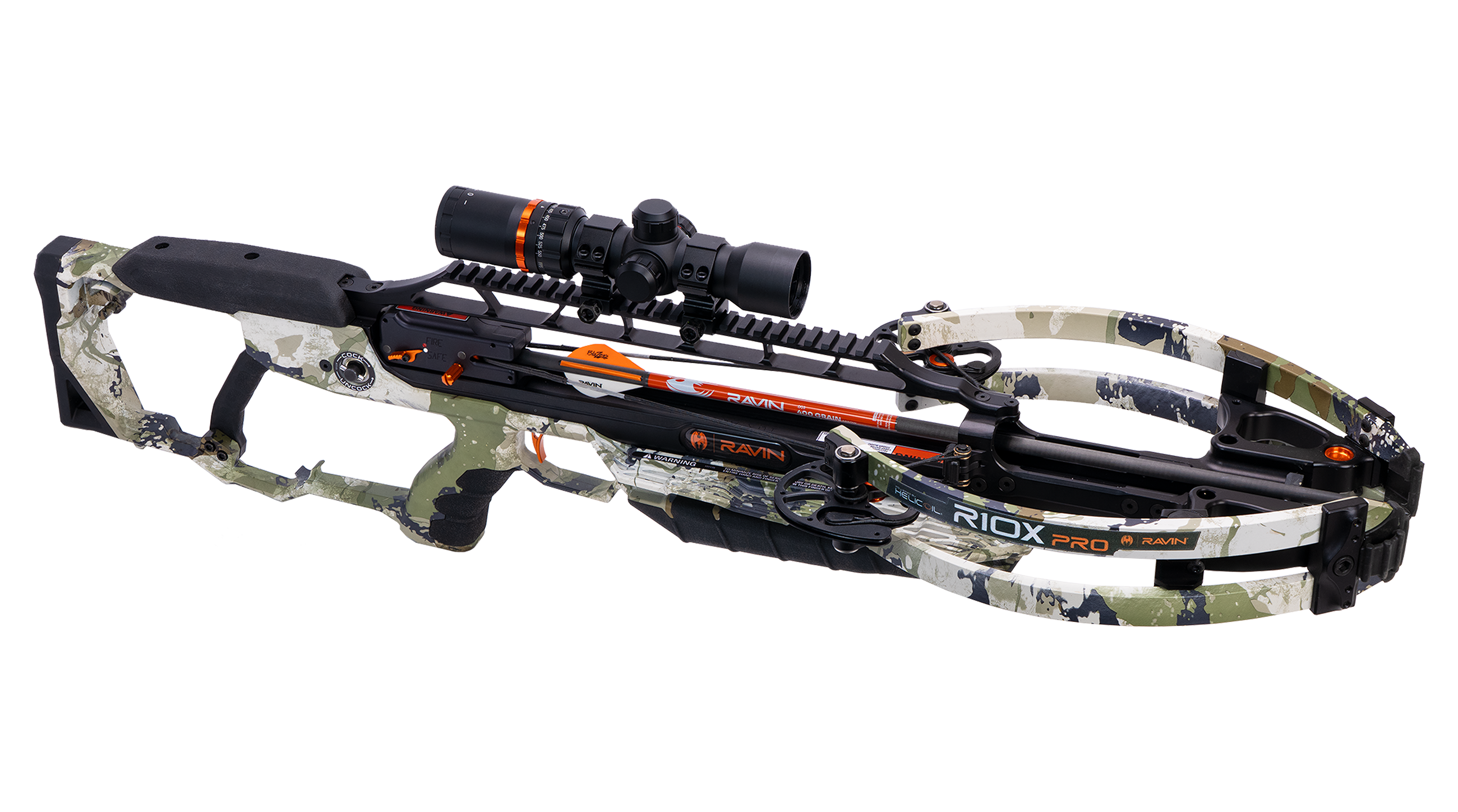 Ravin R10X Pro XK7 crossbow with integrated illuminated scope