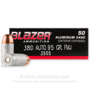 380 Auto - 95 gr FMJ - Blazer - 50 Rounds