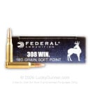 308 Win - 180 Grain SP - Federal Power Shok - 200 Rounds