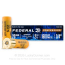 20 Gauge - 2-3/4" 3/4 oz. HP Rifled Slug - Federal Power Shok - 250 Rounds