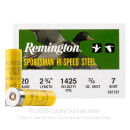 20 Gauge - 2-3/4" 3/4oz. #7 Shot - Remington Sportsman Hi-Speed Steel - 250 Rounds
