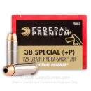 38 Special - +P 129 Grain Hydra-Shok JHP - Federal Premium - 20 Rounds