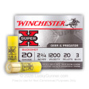 20 Gauge - 2-3/4" 20 Pellet #3 Buckshot - Winchester Super X - 250 Rounds