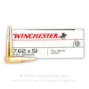 7.62x51mm - 147 gr FMJ - Winchester 7.62x51 - 200 Rounds