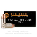 9mm - 124 Grain JHP - Speer Gold Dot LE - 1000 Rounds