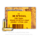 38 Special - 158 Grain LRNFP Low Velocity - HSM Cowboy Action - 50 Rounds