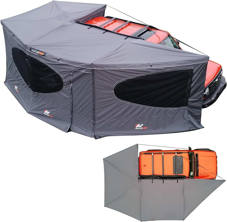 Naturnest Awning Room Tent, 270 Degree Extended Awning Mounted Next to The Vehicle, Vehicle-Side for Off-Road Camping (Right Side with Awingroom)