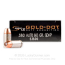 380 Auto - 90 Grain JHP - Speer Gold Dot - 1000 Rounds