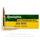 308 - 180 Grain PSP BT - Remington High Performance Rifle - 200 Rounds