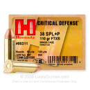 38 Special - +P 110 Grain FTX - Hornady Critical Defense - 250 Rounds