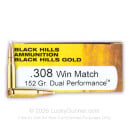 308 - 152 Grain Dual Performance - Black Hills Gold - 20 Rounds