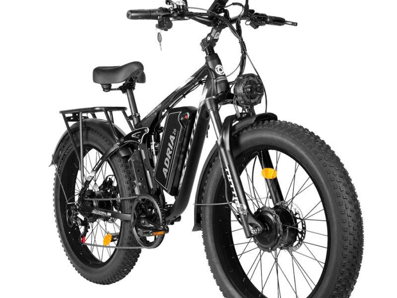 Tuttio Adria26 Dual Motor Fat Tire Electric Bike for Adults-With Rearview Mirror