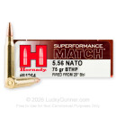 5.56x45 - 75 gr HPBT Superformance Match - Hornady - 200 Rounds