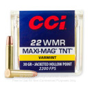 22 WMR - 30 Grain JHP - CCI Maxi-Mag TNT - 500 Rounds