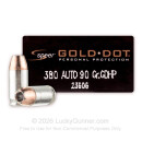 380 Auto - 90 gr JHP - Speer Gold Dot - 20 Rounds