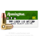 9mm - 115 Grain JHP - Remington UMC - 500 Rounds