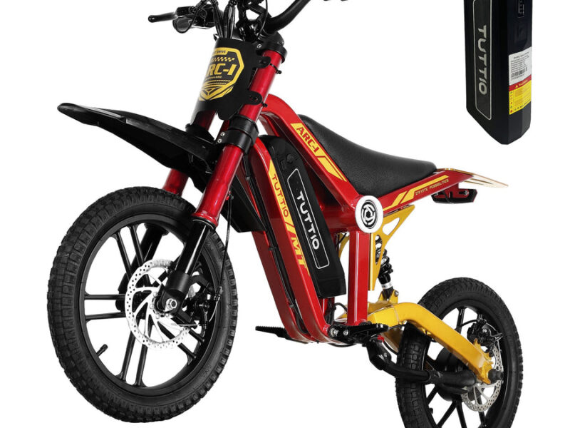 Tuttio ARC-I Kids Riding Toys Electric Bike Bundle + Extra Battery, Ideal Gift for Children 5-13, Durable Off-Road Style