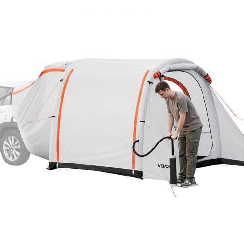 VEVOR Inflatable SUV Tent with Awning, 8 x 6.7 ft 3-Season SUV Tailgate Tent with Ventilated Doors & Mesh Window, PU2000mm Waterproof Car Rear Hatch T
