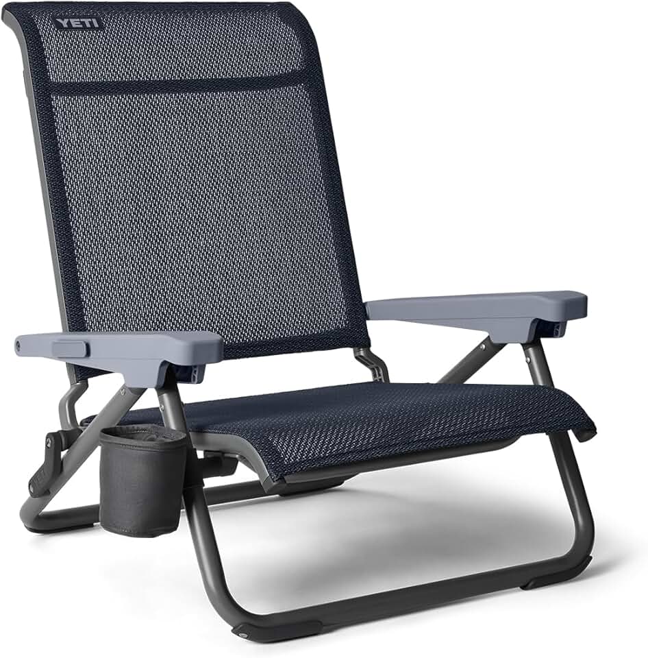YETI Hondo Reclining Beach Chair, Breathable, UV-Resistant, and Supports up to 350 lbs, Navy