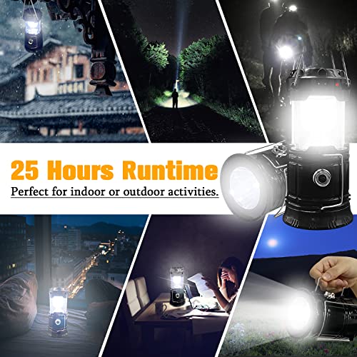 Collapsible Portable LED Camping Lantern XTAUTO Lightweight Waterproof Solar USB Rechargeable LED Flashlight Survival Kits for Indoor Outdoor Home Emergency Light Power Outages Hiking Hurricane 4-Pack - Image 5
