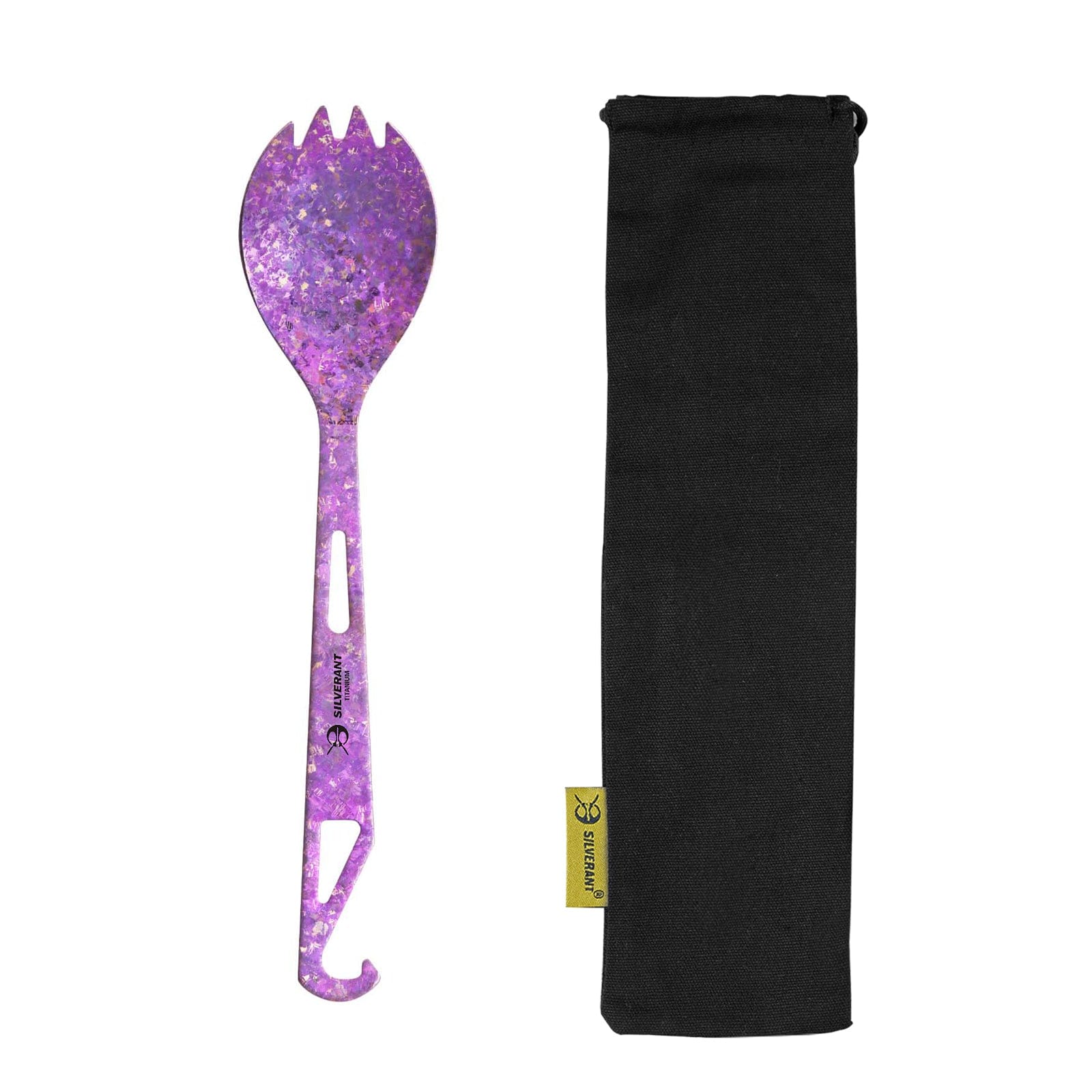 Ultralight Titanium Spork with Bottle Opener - Anodized - Purple