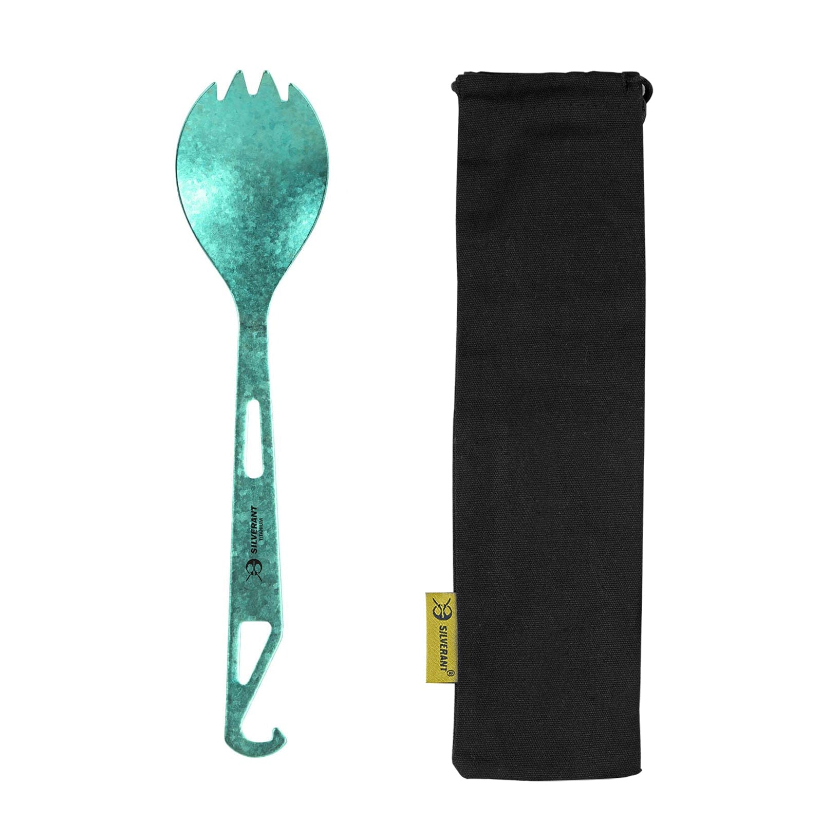 Ultralight Titanium Spork with Bottle Opener - Anodized - Green