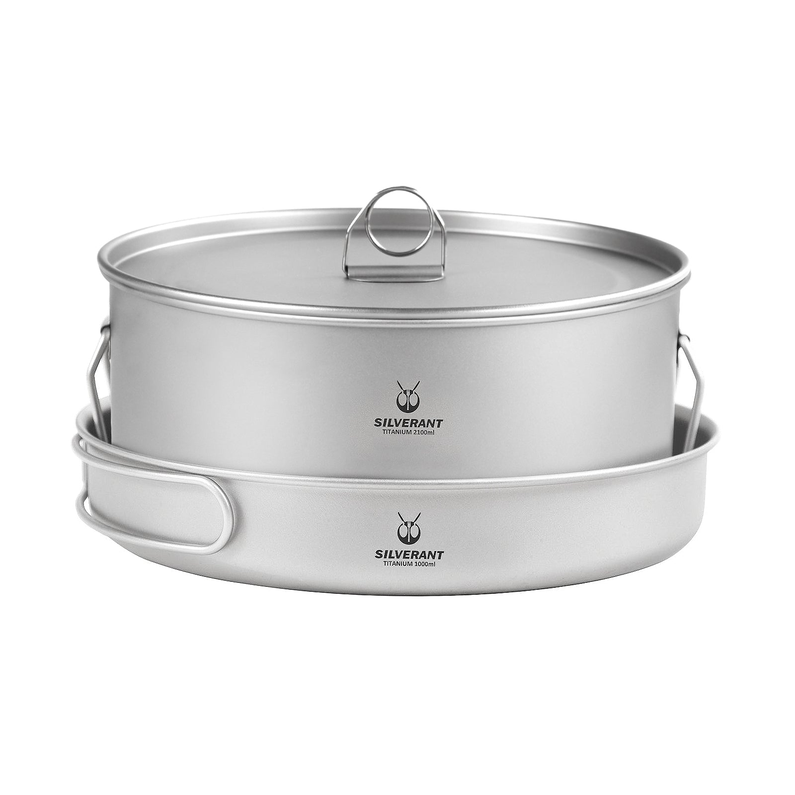Large 2-Piece Titanium Pot & Pan Camping Cookware Set - Large 2-Piece Titanium Pot & Pan Camping Cookware Set