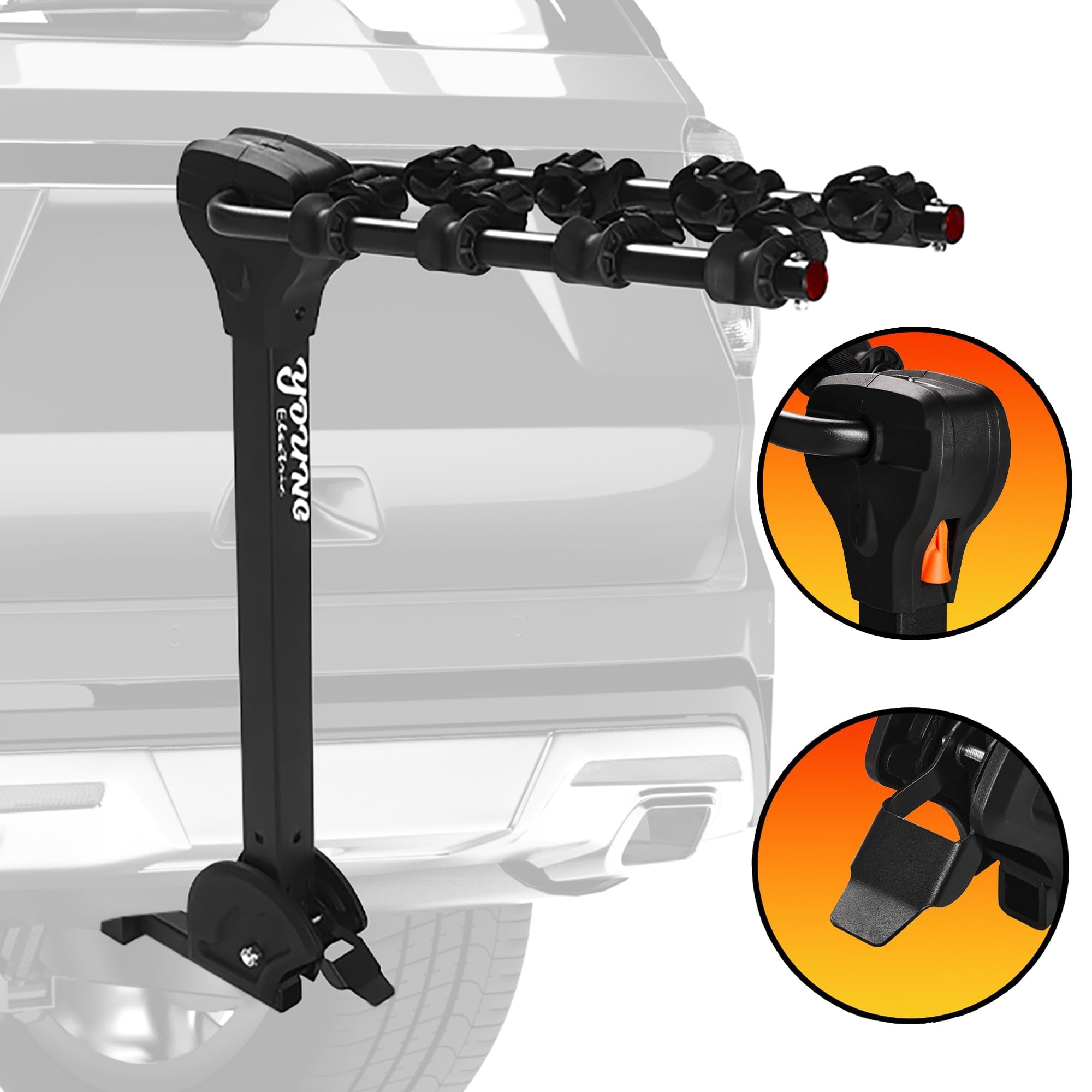4-Bike Hitch Rack, Easy Fold, 120 LBS Capacity - Missouri Warehouse