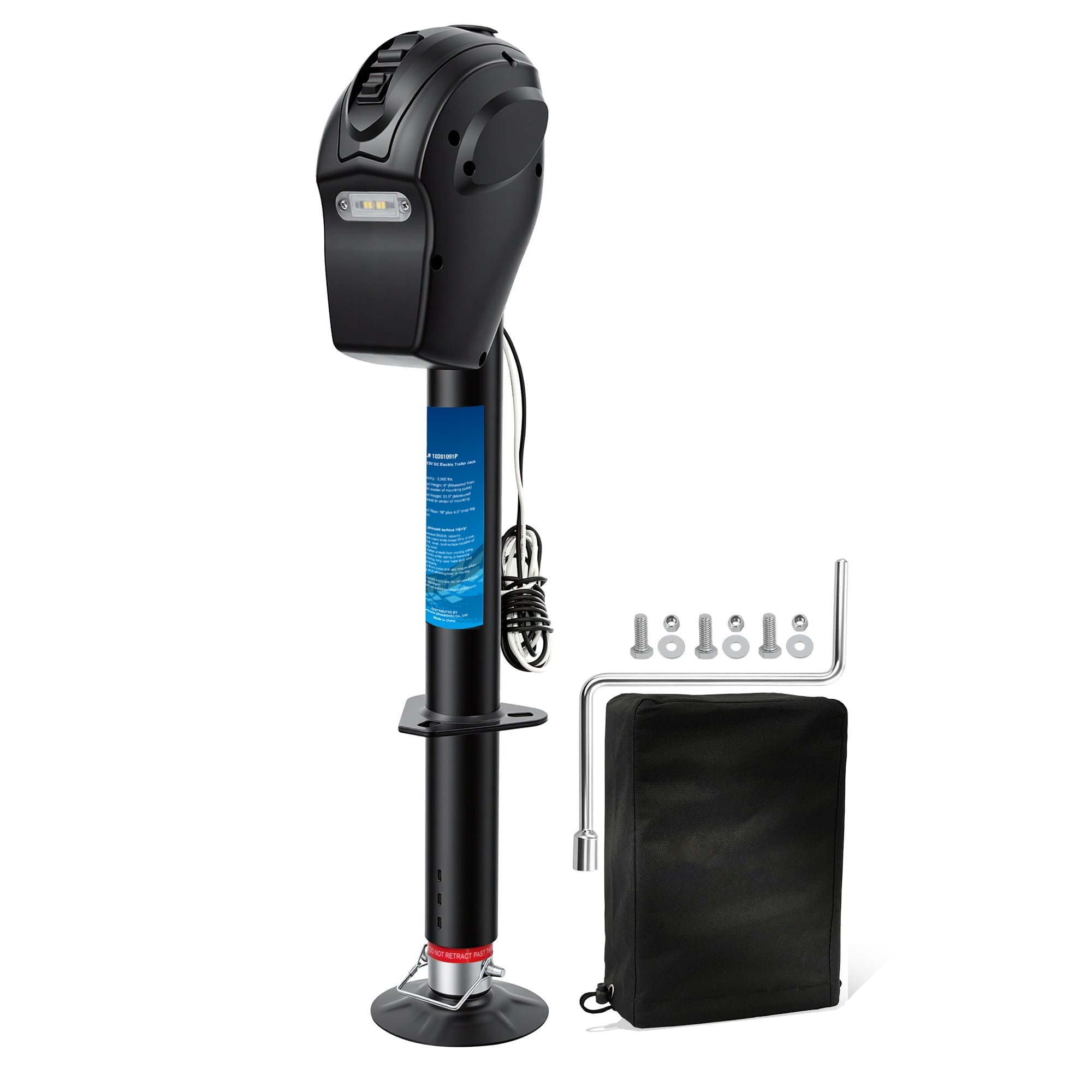 5000 LBS Electric Trailer Jack, 12 Volt A-Frame Power Tongue Jack, 22.5'' Lift - Missouri Warehouse