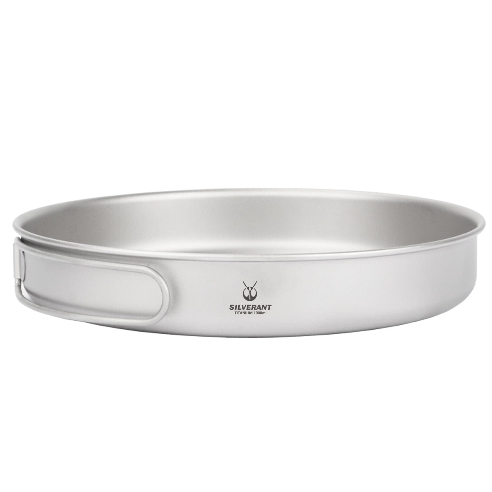 Large 2-Piece Titanium Pot & Pan Camping Cookware Set - Titanium Frying Pan 1000ml/35 fl oz (Single Pan Only)