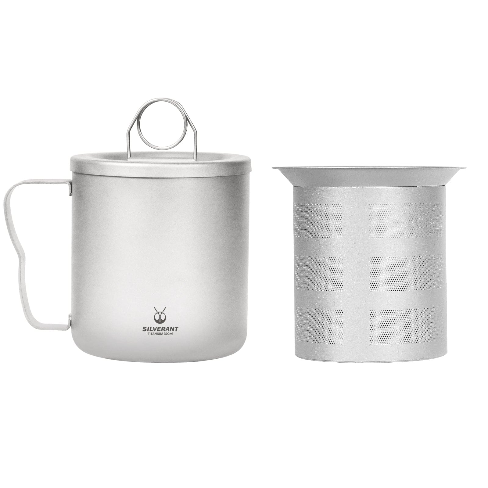 Titanium Double Wall Mug 300ml/10.14fl oz - Classic & Foldable Handles - Classic Handle