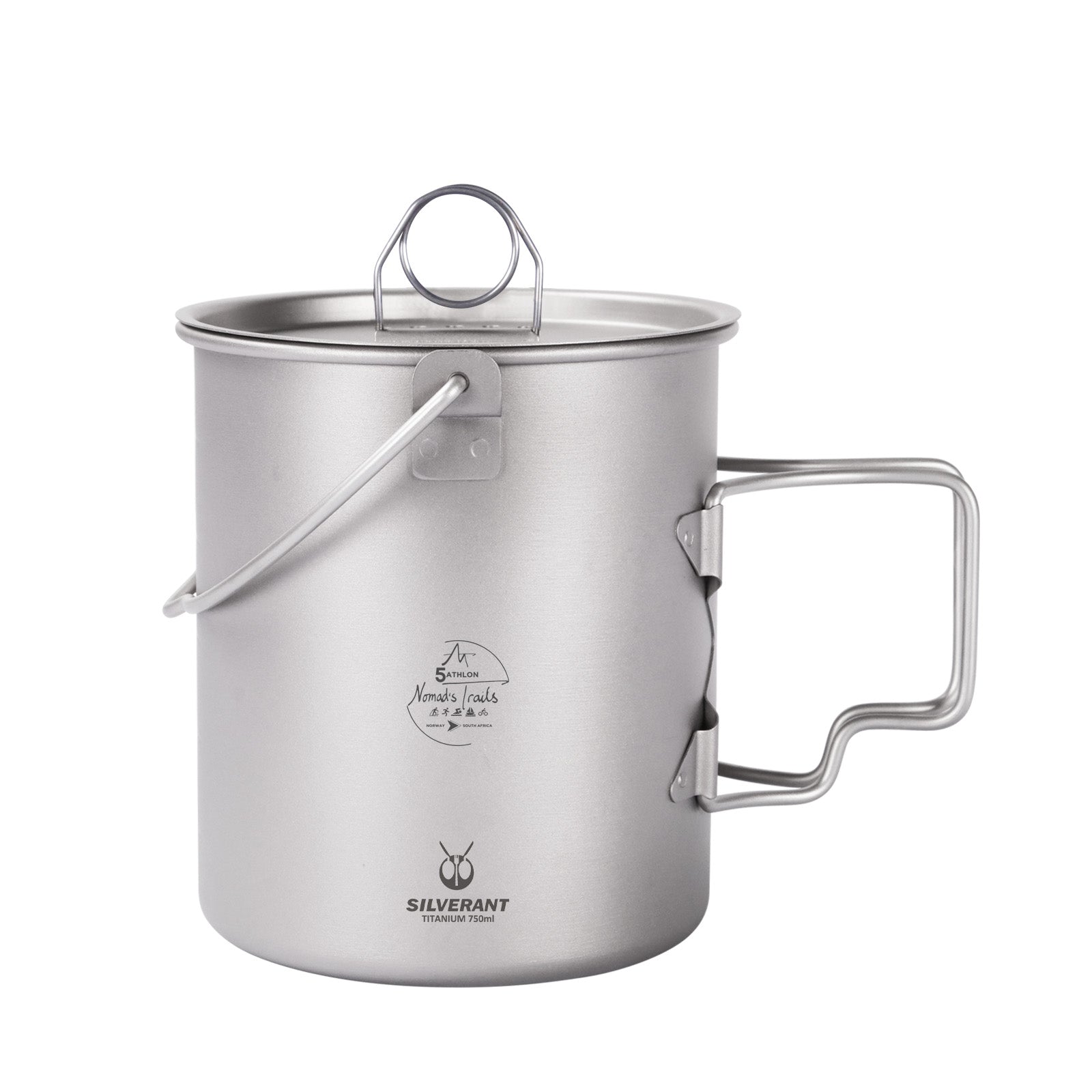SilverAnt X 5Athlon Nomads Trails - Titanium Pot with Bail Handle 750ml/25 fl oz