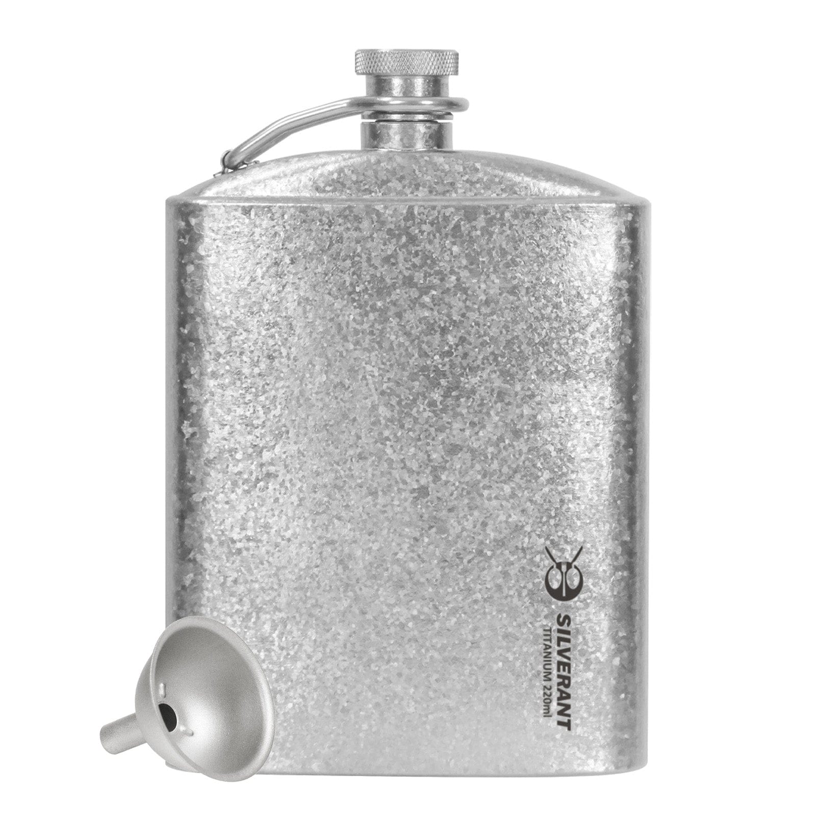 Titanium Hip Flask With Funnel - 220ml/7.74 fl oz - Crystallised Finish Hip Flask