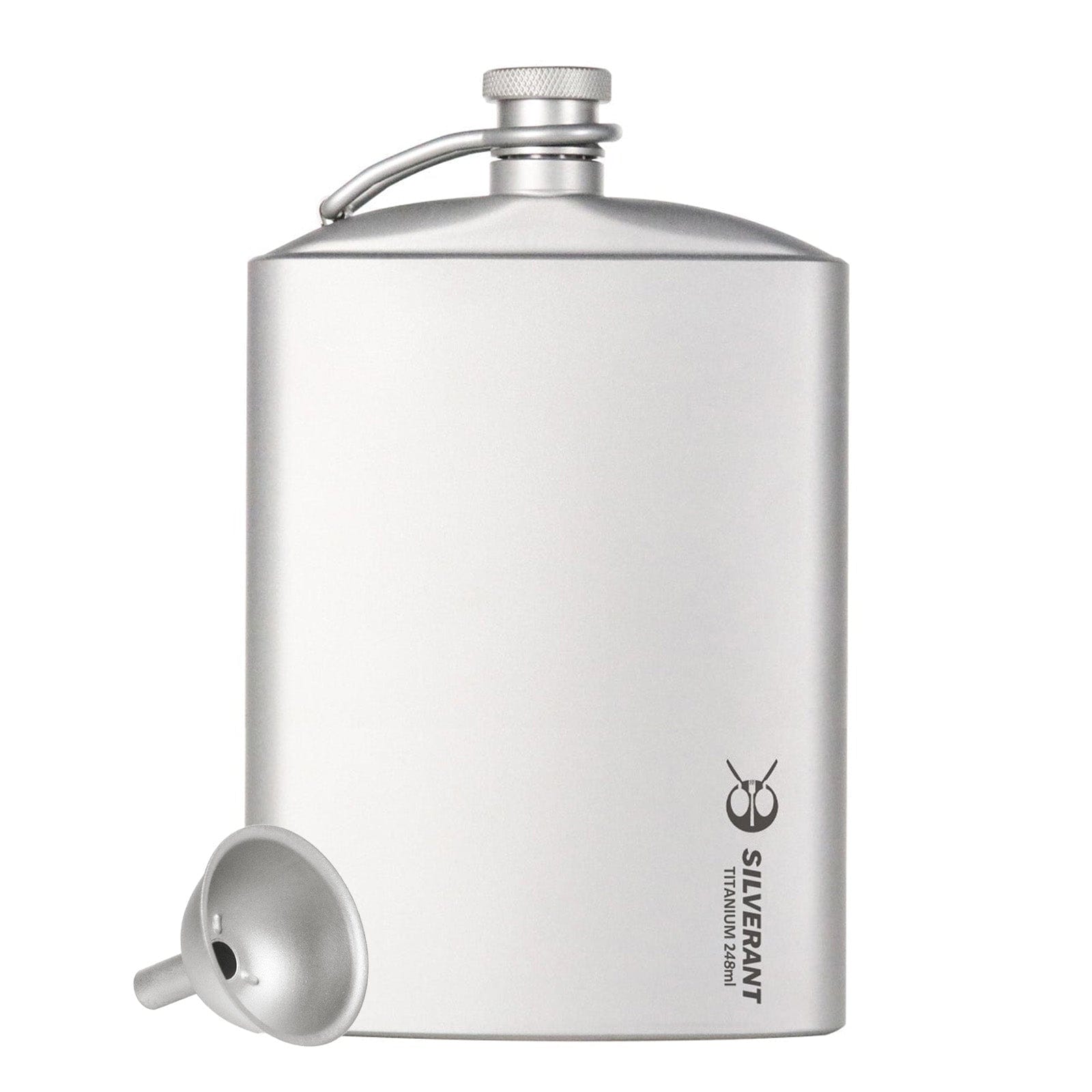Titanium Hip Flask and Funnel 248ml/8.73 fl oz - Titanium Hip Flask and Funnel - 248ml/8.73 fl oz