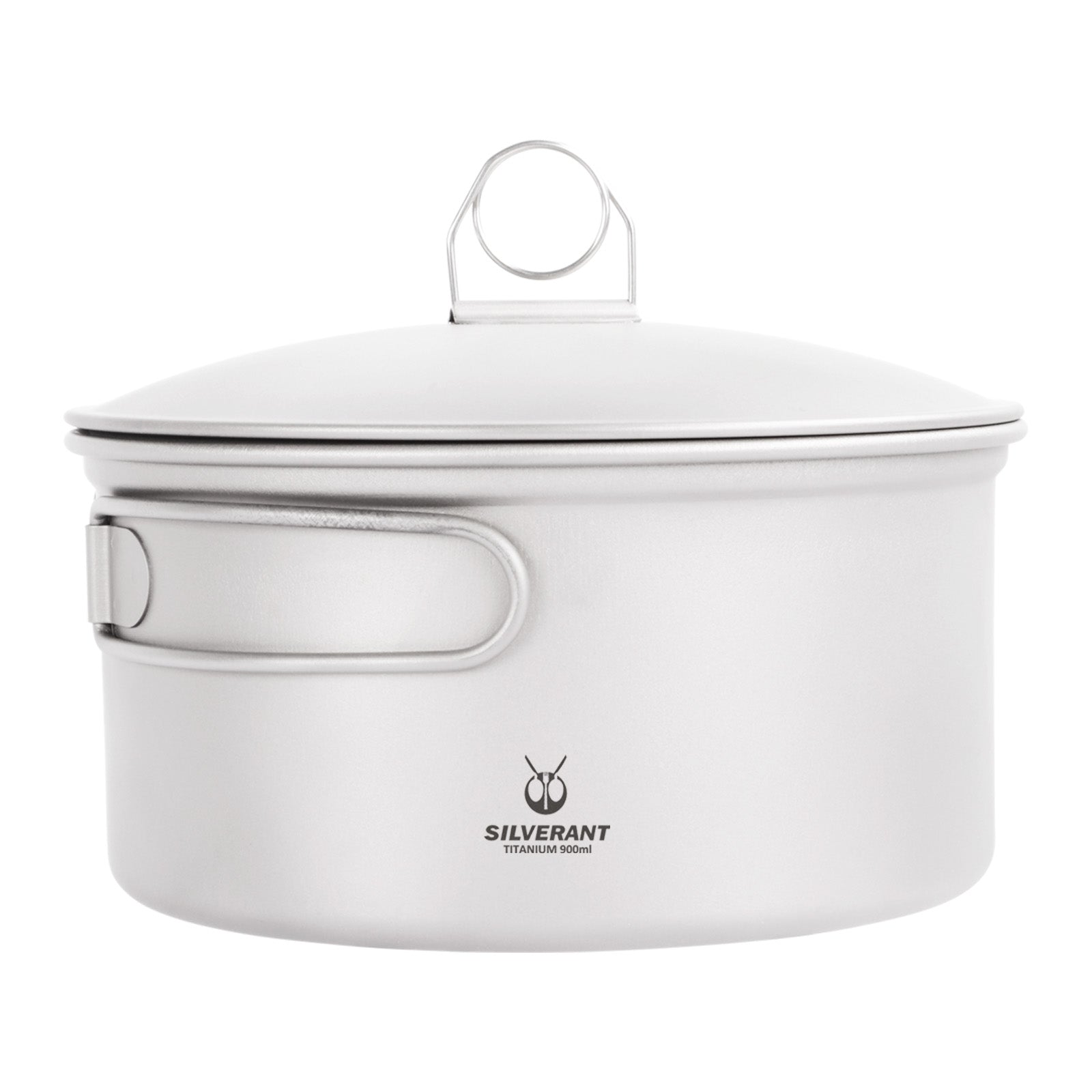 Ultralight 2-Piece Titanium Cookware Set - Titanium Camping Pot With Lid 900ml/30.4 fl oz (Single Pot Only)