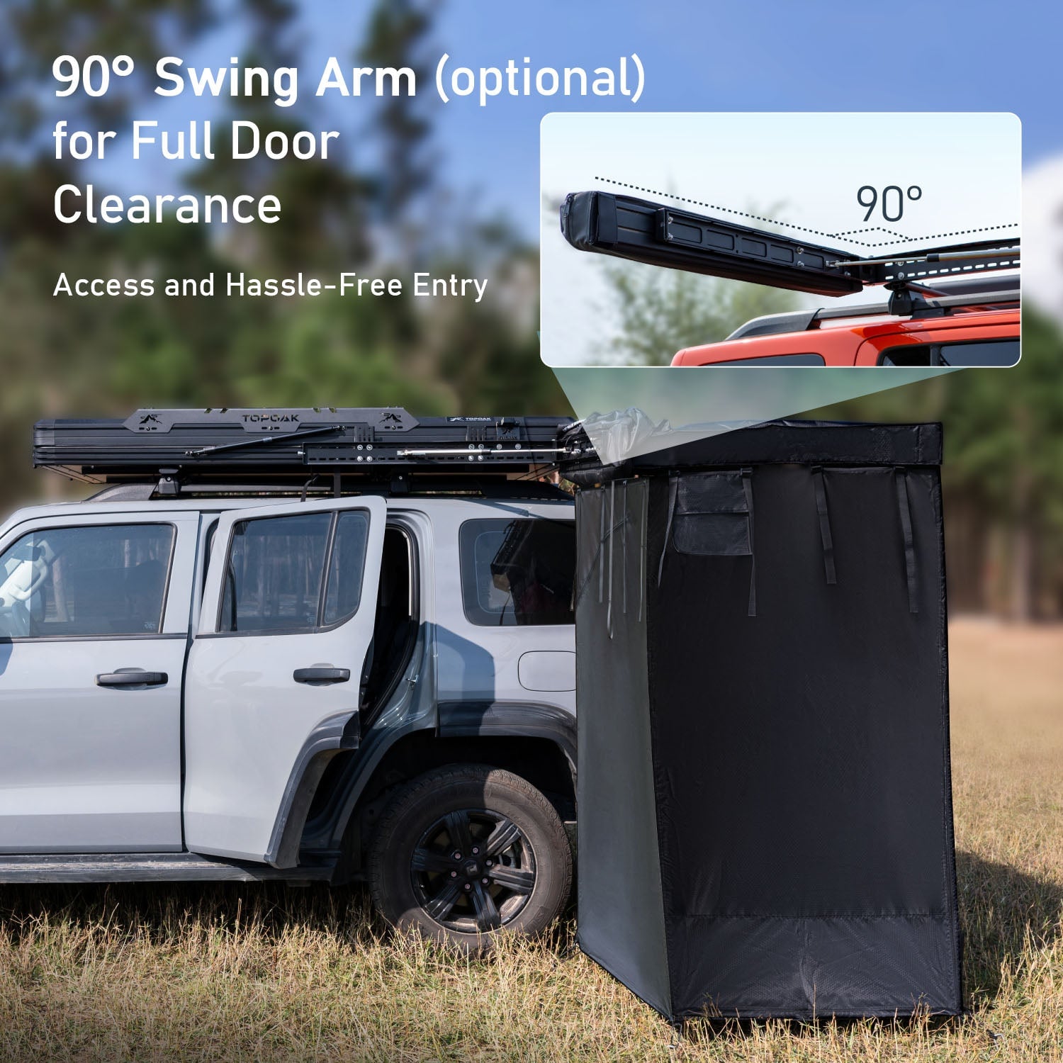 Car Shower Tent - 90° Swing Arm