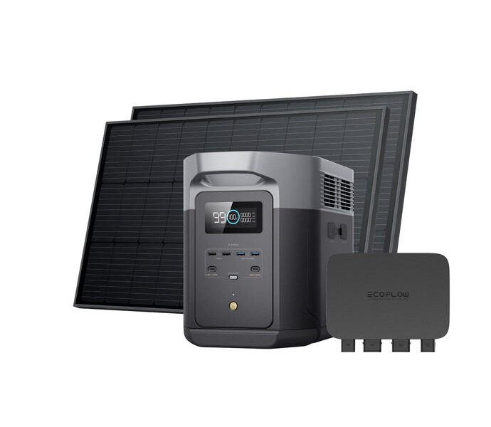 DELTA 2 Max + 2 x 100W Solar Panel + 800W Alternator Charger - Web Exclusive