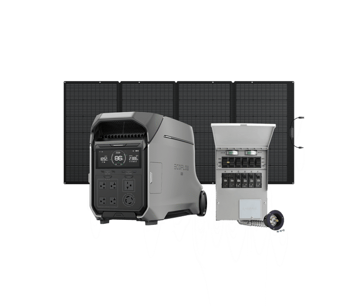 EcoFlow DELTA Pro 3 Portable Power Station + 400W Portable Solar Panel + Transfer Switch (306A)