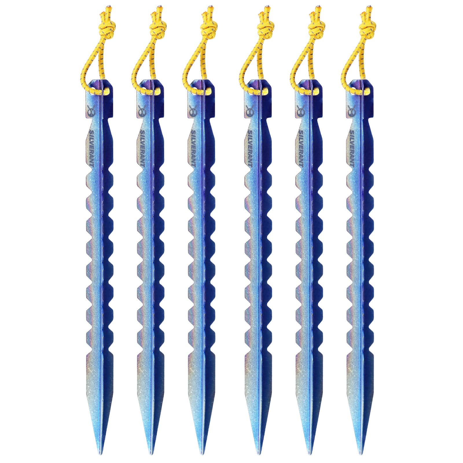 Ultralight Titanium Y-Shape Tent Stakes 6-Pack - 6-Pack - Large - 200mm/7.87 inches