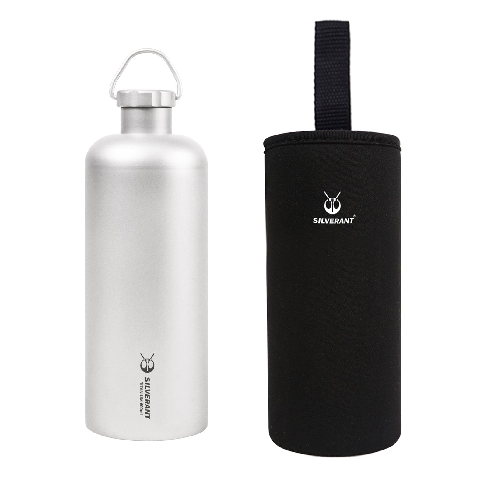 Titanium Water Bottle Narrow Mouth Design - 600ml/21 fl oz